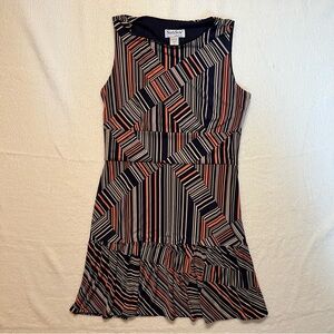 NORTHSTYLE Women’s Sleeveless Dress Geometric Navy Multicolor Size 14